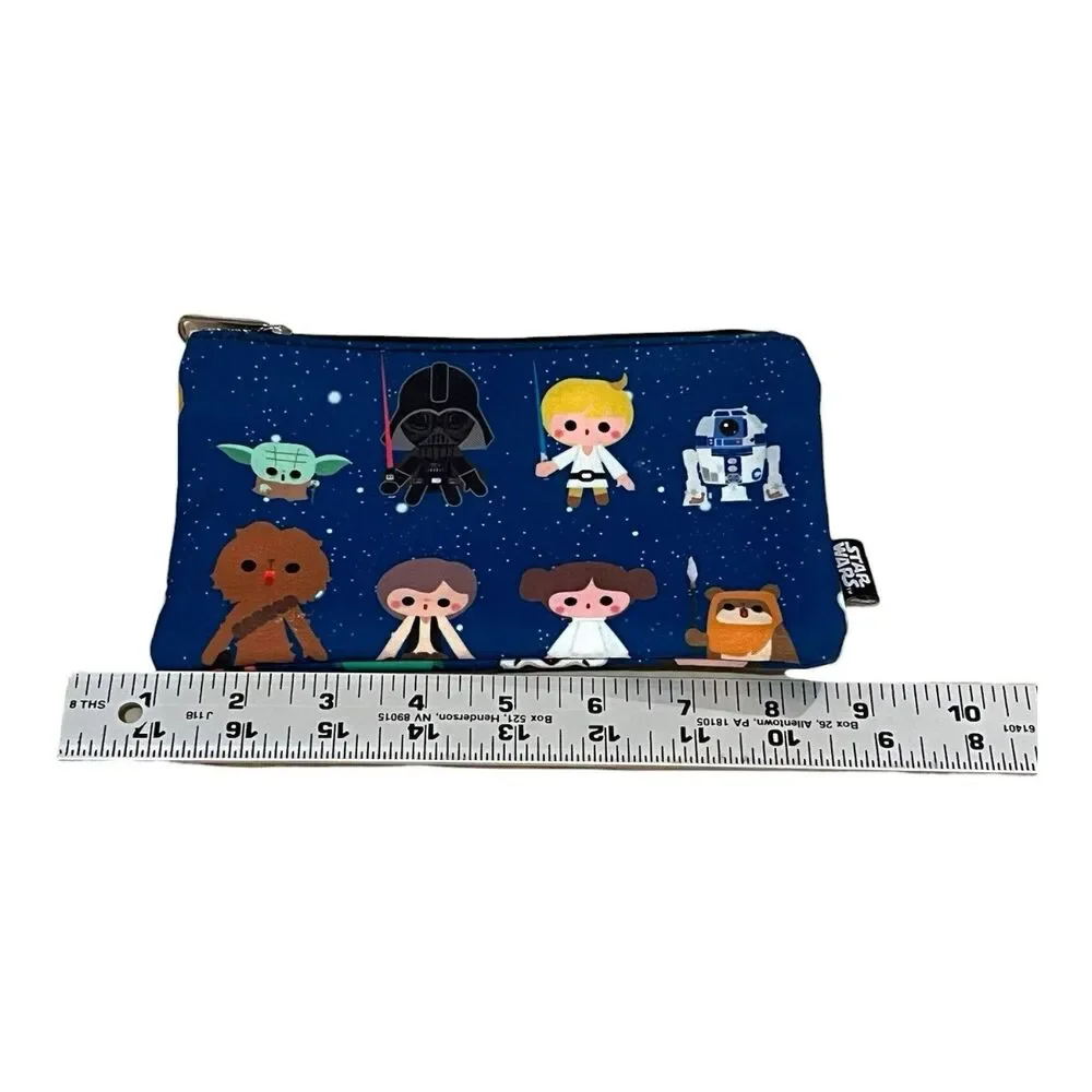 Disney Loungefly Chibi Style Star Wars Characters Pouch Makeup / Pencil Case AOP